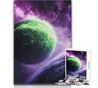Puzzle de 1000 pièces Planète Verte dans l'espace pour Adolescents:Un Jeu Amusant et Stimulant pour Apprendre et se concentrer Idéal comme Cadeau Original et attentionné Dimensions:38x26cm