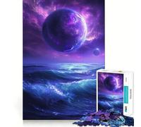 Puzzle de 1000 pièces Planète Violette et océan pour Adultes, Jouet Intelligent, activité à Domicile, découpe précise, décoration Murale (50x75cm)