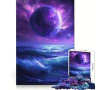 Puzzle de 1000 pièces Planète Violette et océan pour Adultes, Jouet Intelligent, activité à Domicile, découpe précise, décoration Murale (50x75cm)