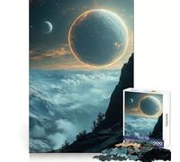 Puzzle de 1000 pièces Planètes au-Dessus de Montagnes brumeuses pour Adolescents, Jeu de logique et de Train, décoration Murale légère et relaxante aux découpes Lisses (38x52cm)
