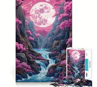 Puzzle de 1000 pièces Pleine Lune Néon pour Adolescents, Jeu apaisant et Facile à Entretenir, (38x26cm)