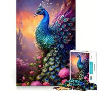 Puzzle de 1000 pièces Plume de Paon pour Adolescents Jeu intellectuel, Moments de Partage, découpe de qualité, Cadeau mémorable (50x75cm)