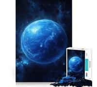 Puzzle de 1000 pièces Pluton,la planète Bleue dans l'espace Découpe précise,Jeu de réflexion, pour Un Anniversaire (38x26cm)