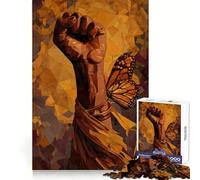 Puzzle de 1000 pièces Poing levé avec Papillon pour Adolescents, Jeu de logique mentale, Silencieux et précis, idéal pour Les vœux du Père Noël (38x52cm)