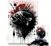 Puzzle de 1000 pièces Poisson-pêcheur à l'encre, 1000 pièces, pour Adolescents, Casse-tête, Divertissement Calme, Bords Lisses, Cadeau d'anniversaire (50x75cm)