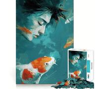 Puzzle de 1000 pièces Poissons du Zodiaque Jeu de réflexion et d'exercice Emboîtement précis sans espaces Défi cérébral interactif pour la Maison (38x26cm)