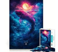 Puzzle de 1000 pièces Poissons du Zodiaque pour Adolescents, Jeu de réflexion et de détente, pour Les fêtes (50x75cm)