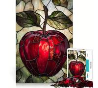 Puzzle de 1000 pièces Pomme Vitrail pour Adultes et Adolescents, Jouet cognitif et ludique, Motif à Assembler, Cadeau Festif 50x75cm
