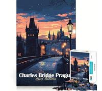 Puzzle de 1000 pièces Pont Charles Prague Bords Lisses Jeu créatif et Amusant pour Passer Un Moment agréable,Cadeau d'anniversaire (50x75cm)