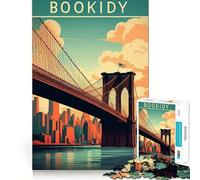Puzzle de 1000 pièces Pont de Brooklyn Vintage Jeu de réflexion Amusant et précis Idéal pour Un Moment de détente et de Calme Cadeau de Noël apaisant (38x26cm)