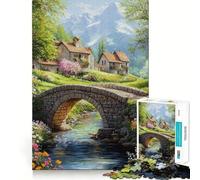 Puzzle de 1000 pièces Pont de Pierre dans Un Village de Montagne pour Adultes, Sharp Logic Toy, Loisirs à Domicile, découpe précise, 38x26cm