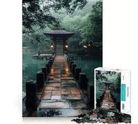 Puzzle de 1000 pièces Pont de Pierre dans Une forêt brumeuse pour Adultes, Jeu de réflexion Amusant à Partager, découpe de précision, Cadeau Unique 38x26cm