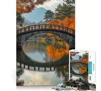 Puzzle de 1000 pièces Pont de Pierre en Automne pour Adolescents amélioration de la mémoire, détente et Divertissement, pièces de Collection aux découpes nettes 38x52cm