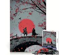 Puzzle de 1000 pièces Pont de Pierre et Duel de samouraïs pour Adolescents Jeu de logique et de réflexion, Divertissement Relaxant, découpe précise, (38x52cm)