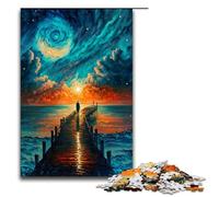 Puzzle de 1000 pièces Pont vers l'océan en Bois 75x50cm idéal pour Une décoration éducative et Un Jeu éducatif