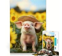 Puzzle de 1000 pièces Porcelet dans Un Champ de tournesols pour Adolescents Un Jeu de logique Solide, Amusant et paisible, avec Une découpe de précision, Un Cadeau Exceptionnel (38x26cm)