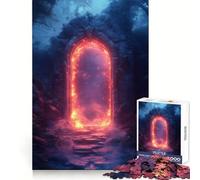 Puzzle de 1000 pièces Portail Mystique dans la forêt Sombre pour Adolescents, idéal pour renforcer la mémoire, se détendre à la Maison, Bords Nets, Cadeau précieux (50x75cm)