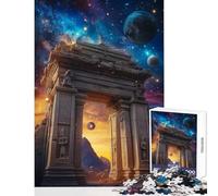 Puzzle de 1000 pièces Porte Antique vers Les étoiles Jeu éducatif découpe de précision Jouet Anti-Stress Cadeau d'anniversaire ou de Voyage (38x26cm)