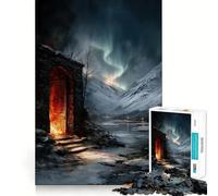Puzzle de 1000 pièces Porte Mystique vers Paysage d'hiver pour Adultes, Collection Logic Boost Toy Group Joy Premium Edge Bday Surprise (50x75cm)
