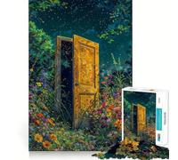Puzzle de 1000 pièces Porte Ouverte dans Un Champ de Fleurs pour Adolescents, Jeu Intelligent à Partager en Famille, Motif à Assembler, Cadeau du Père Noël (38x26cm)