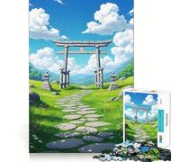 Puzzle de 1000 pièces Porte Torii dans Un Paysage herbeux pour Adolescents, idéal pour développer la mémoire et Jouer à l'intérieur Découpe Fine, Motif Vœux du Père Noël 38x26cm