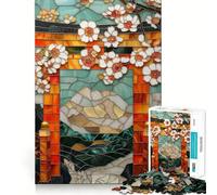 Puzzle de 1000 pièces Porte Torii en vitrail pour Adolescents Stimule la mémoire, réduit Le Stress, découpe de qualité supérieure, Cadeau précieux 50x75cm