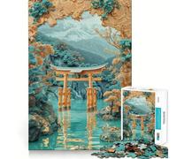 Puzzle de 1000 pièces Porte Torii Mystique pour Adultes, Jeu intellectuel, Divertissement paisible, découpe précise, liste de souhaits du Père Noël (50x75cm)