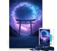 Puzzle de 1000 pièces Porte Torii sous Un Ciel étoilé pour Adultes, Jeu de logique Solide, Jeu de Groupe, Bords Nets, 38x52cm