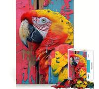 Puzzle de 1000 pièces Portrait d'ara écarlate pour Adolescents, Puzzle Facile à Assembler et à découper, pour Les vœux du Père Noël (38x52cm)
