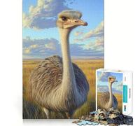 Puzzle de 1000 pièces Portrait d'autruche pour Adultes Améliore la mémoire et Le Plaisir de Jouer Ensemble Bords précis Cadeau saisonnier (50x75cm)