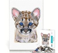 Puzzle de 1000 pièces Portrait de bébé Puma Découpe Parfaite Activité ludique et Intelligente pour Un Moment de détente et de créativité Lors d'un Anniversaire (38x26cm)