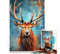 Puzzle de 1000 pièces Portrait de cerf, Art Pop, Adolescents », défi cérébral, Jeu à Partager, découpe Nette, Surprise chaleureuse 50x75cm