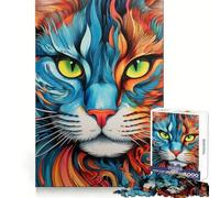 Puzzle de 1000 pièces Portrait de Chat Exceptionnel pour Adolescents Un pour stimuler Le Cerveau, Le Bien-être et Les Loisirs (38x52cm)