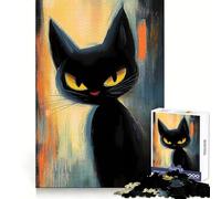 Puzzle de 1000 pièces Portrait de Chat Noir pour Adolescents Un pour stimuler Le Cerveau, Le Bien-être et Les Loisirs (50x75cm)