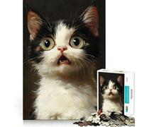 Puzzle de 1000 pièces Portrait de Chaton surpris pour Adolescents Développe la mémoire Amusant et Relaxant Design et Assemblage Amusants Surprise chaleureuse 38x26cm
