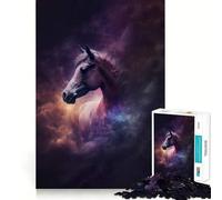 Puzzle de 1000 pièces Portrait de Cheval de l'espace pour Adolescents, Jeu de logique et de détente, découpe précise, Cadeau Artistique (38x26cm)