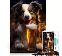 Puzzle de 1000 pièces Portrait de Chien tigré de taverne pour Adolescents, Jeu de réflexion Simple et Amusant, découpe précise, Cadeau du Père Noël 38x26cm