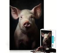 Puzzle de 1000 pièces Portrait de Cochon pour Adolescents, Jeu de réflexion et de Calme, qualité supérieure, Cadeau de Noël (50x75cm)