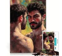 Puzzle de 1000 pièces Portrait de Deux Hommes Amoureux », Bords Nets, décoration, Puzzle Amusant et Facile à démêler, Cadeau de Noël (50x75cm)