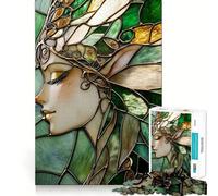 Puzzle de 1000 pièces Portrait de fée en vitrail pour Adolescents améliore la mémoire, se détend et s’Amuse Bords Nets Cadeau Unique 50x75cm
