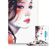 Puzzle de 1000 pièces Portrait de Femme à l'aquarelle pour Adolescents Un Jeu Stimulant et Amusant,sans Espace,pour des Moments de détente captivants à la Maison (50x75cm)