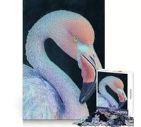 Puzzle de 1000 pièces Portrait de Flamant Rose pour Adolescents améliore la mémoire, détend l'esprit, Cadeau créatif aux Bords Nets (38x52cm)