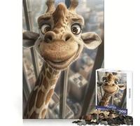 Puzzle de 1000 pièces Portrait de Girafe Souriante pour Adolescents, Jeu de logique, léger et Relaxant, découpe précise, Cadeau Classique 38x52cm