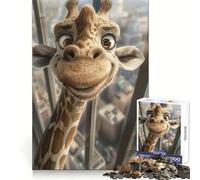 Puzzle de 1000 pièces Portrait de Girafe Souriante pour Adultes Jeu de logique et de réflexion Anti-Stress, découpe Ferme, 50x75cm