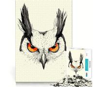 Puzzle de 1000 pièces Portrait de Hibou au Regard Intense pour Adolescents, Jouet cognitif, Passe-Temps apaisant, Finition Premium, liste de souhaits du Père Noël (50x75cm)