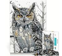 Puzzle de 1000 pièces Portrait de Hibou pour Adultes Un Jeu Intelligent et Amusant à réaliser Ensemble, avec des découpes précises et Une décoration Artistique (50x75cm)