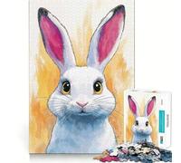 Puzzle de 1000 pièces Portrait de Lapin Blanc pour Adolescents activité ludique et stimulante de Haute précision,découpe précise et apaisante (50x75cm)