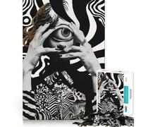 Puzzle de 1000 pièces Portrait de l'Œil Qui voit Tout pour Adultes Exercice Mental,découpe de précision,Bords Lisses,activité relaxante à Faire en Groupe à l'intérieur (38x52cm)