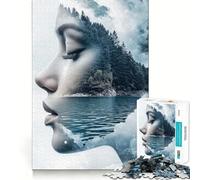 Puzzle de 1000 pièces Portrait de Nature en Double Exposition pour Adolescents, Jeu de logique et d'adresse, à Partager et à découper avec précision, décoration Murale (38x26cm)