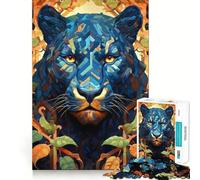 Puzzle de 1000 pièces Portrait de panthère et de Fleurs pour Adolescents Un pour développer sa mémoire, se détendre et s’Amuser (38x26cm)